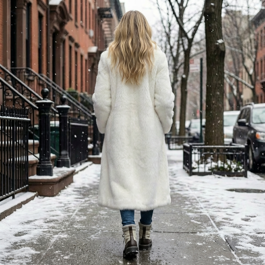 Eva | Lange faux-fur wintercoat