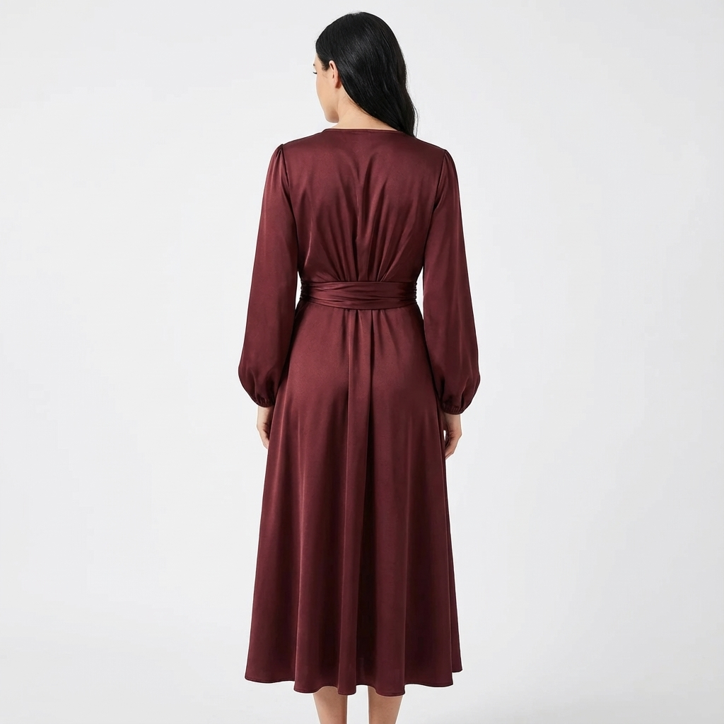 Fleur | Elegante satijnen overslagjurk