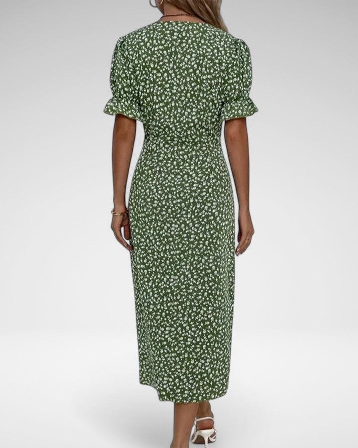Liana | Classic Floral Button-Up Midi Dress