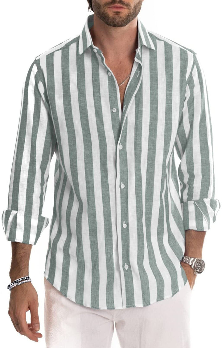 Men's Striped Button-Up Shirt | Relaxed Fit