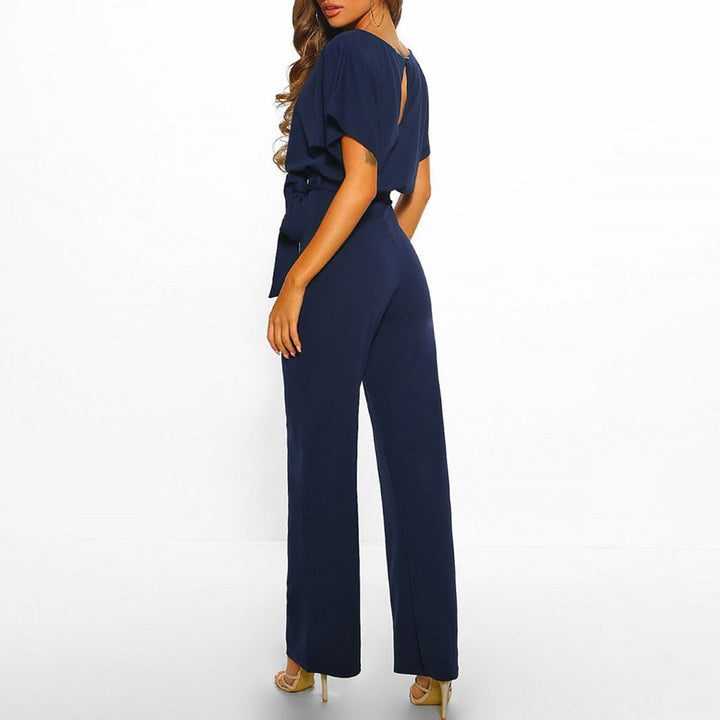 Elegant Wide-Leg Jumpsuit with Belted Waist