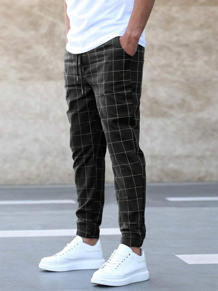 Men's Plaid Chino Pants | Tailored Fit