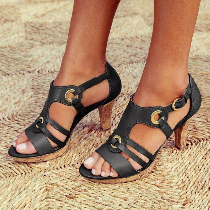 Elegant High Heel Sandals with Adjustable Straps