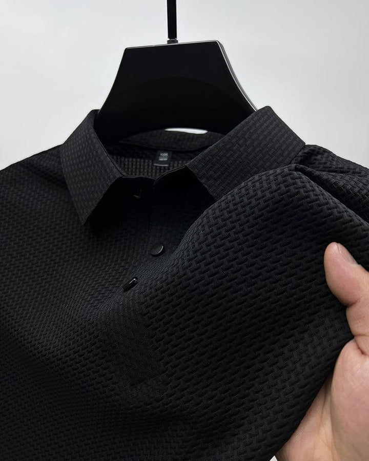 Luxury Textured Polo Shirt | Breathable & Soft