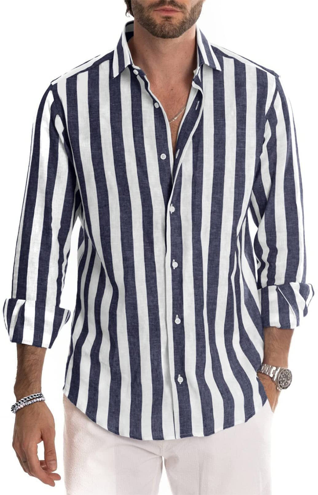 Men's Striped Button-Up Shirt | Relaxed Fit