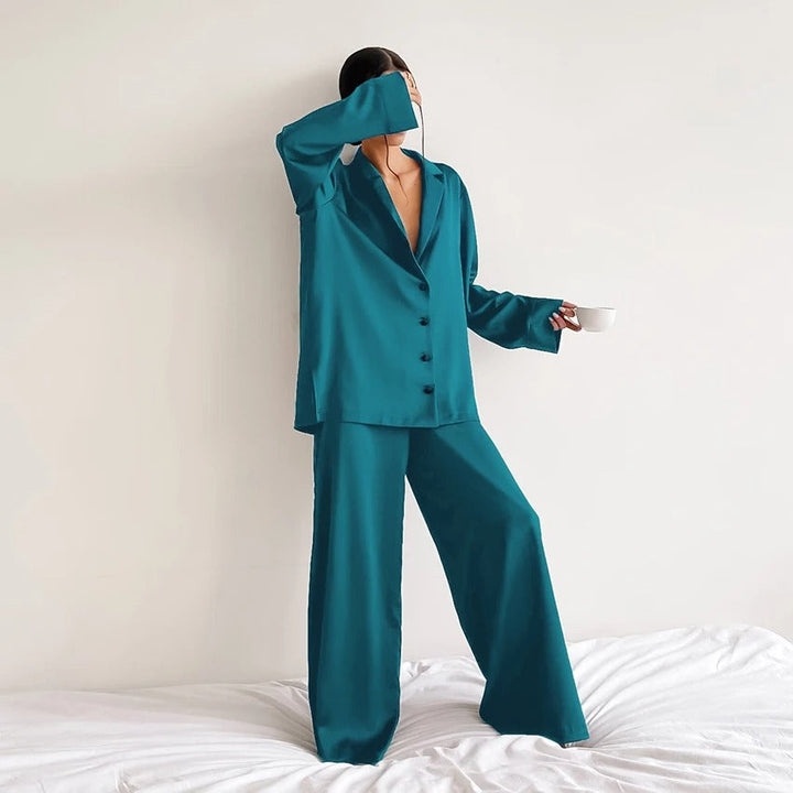 Silky Oversized Pajama Set | Elegant Loungewear