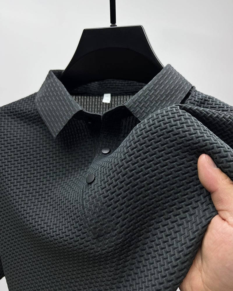 Luxury Textured Polo Shirt | Breathable & Soft