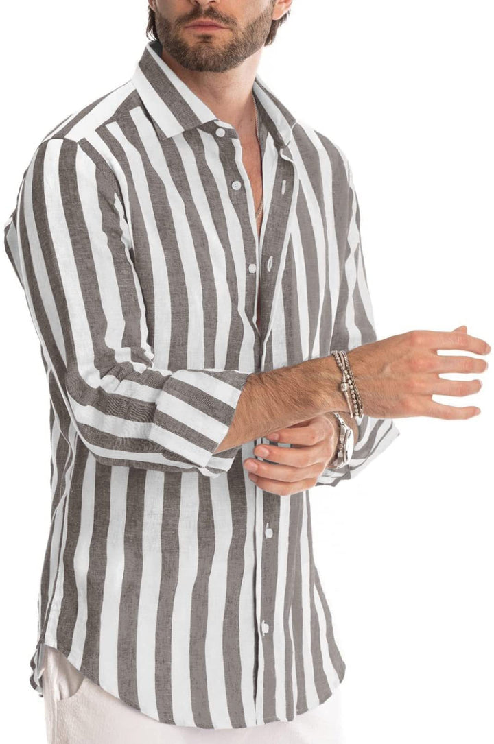 Men's Striped Button-Up Shirt | Relaxed Fit