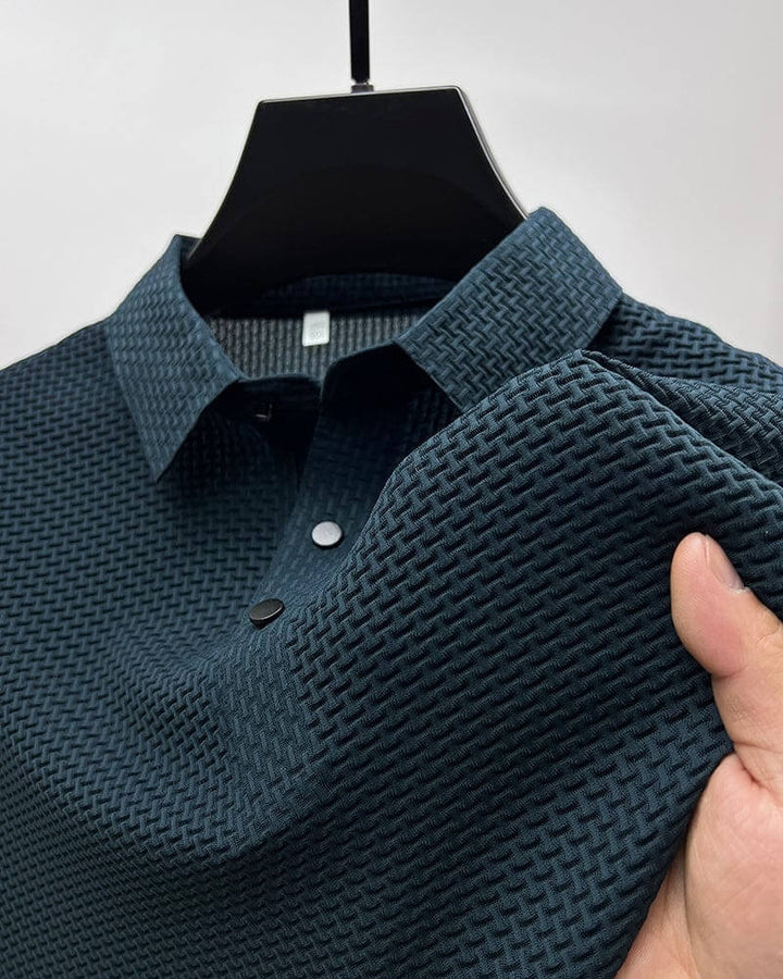 Luxury Textured Polo Shirt | Breathable & Soft