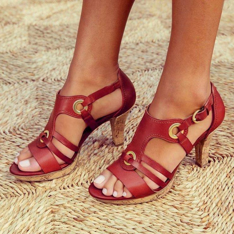 Elegant High Heel Sandals with Adjustable Straps