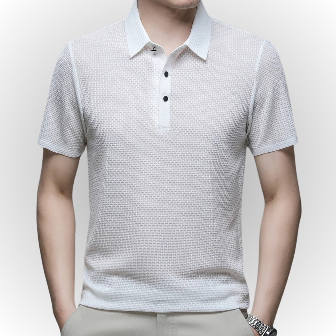 Luxury Textured Polo Shirt | Breathable & Soft