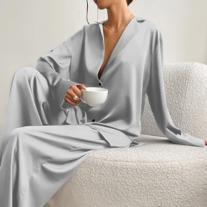 Silky Oversized Pajama Set | Elegant Loungewear