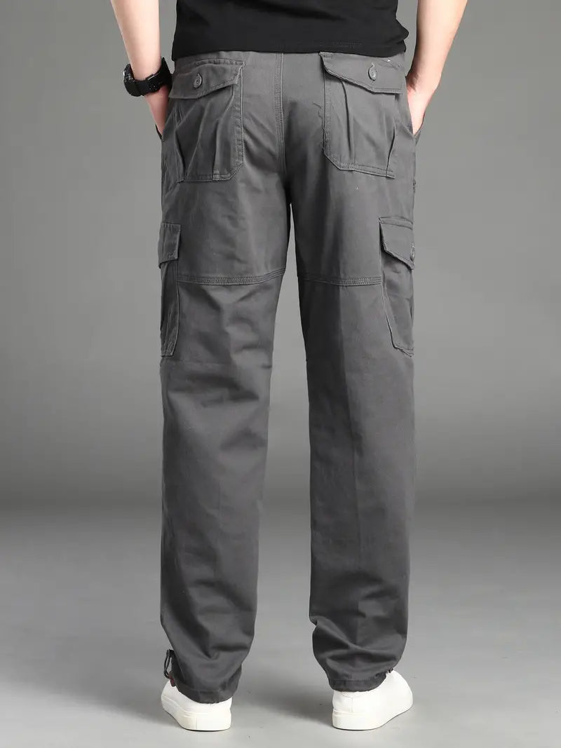 Straight-Fit Cargo Pants | Adjustable Waist & Pockets