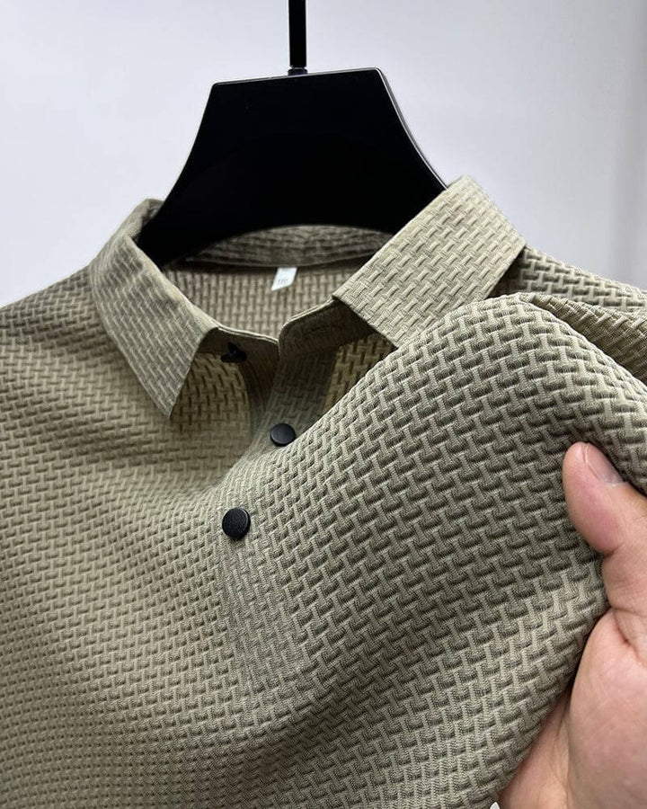 Luxury Textured Polo Shirt | Breathable & Soft