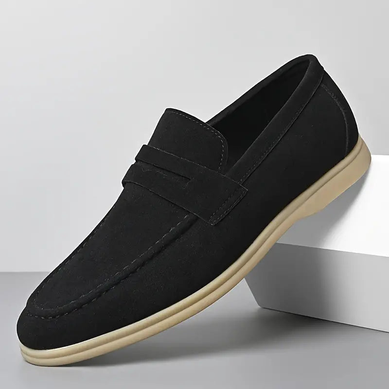 Vegan Suede Loafers | Contrast Sole Design