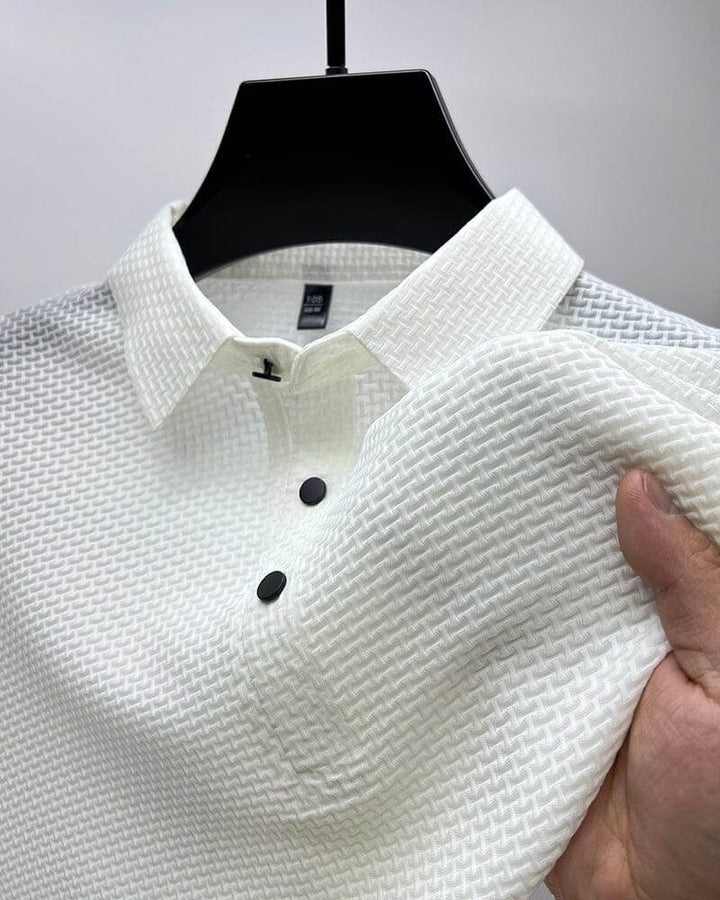 Luxury Textured Polo Shirt | Breathable & Soft