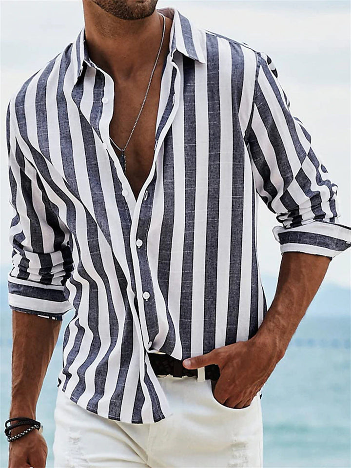 Men's Striped Button-Up Shirt | Relaxed Fit