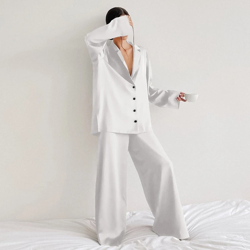 Silky Oversized Pajama Set | Elegant Loungewear