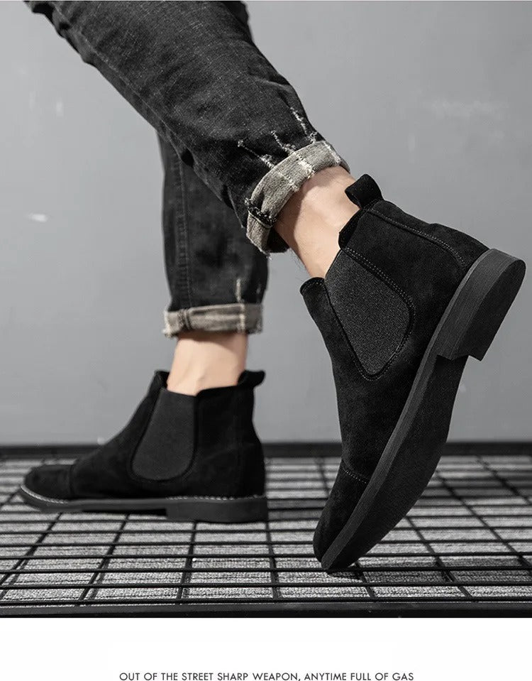 Vegan Suede Chelsea Boots | Non-Slip Sole