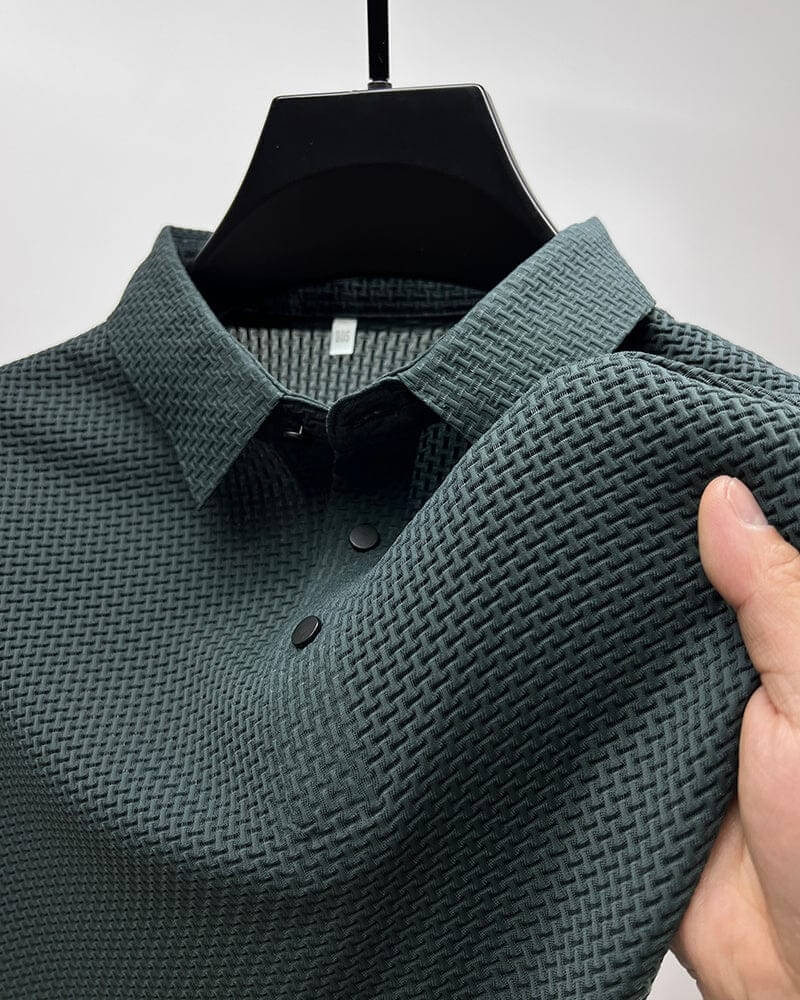 Luxury Textured Polo Shirt | Breathable & Soft