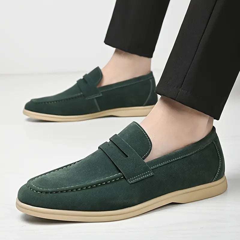 Vegan Suede Loafers | Contrast Sole Design