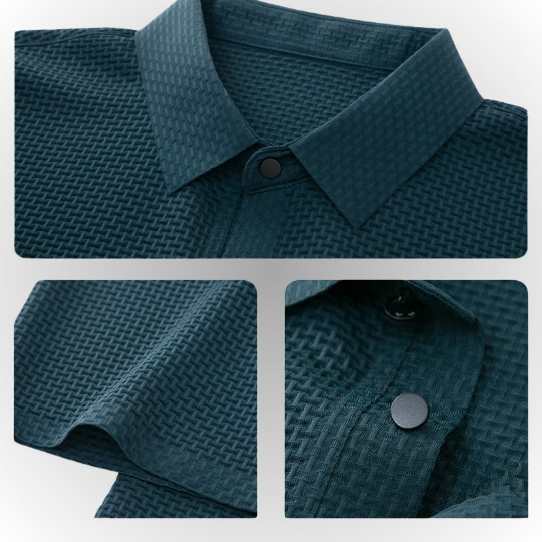 Luxury Textured Polo Shirt | Breathable & Soft