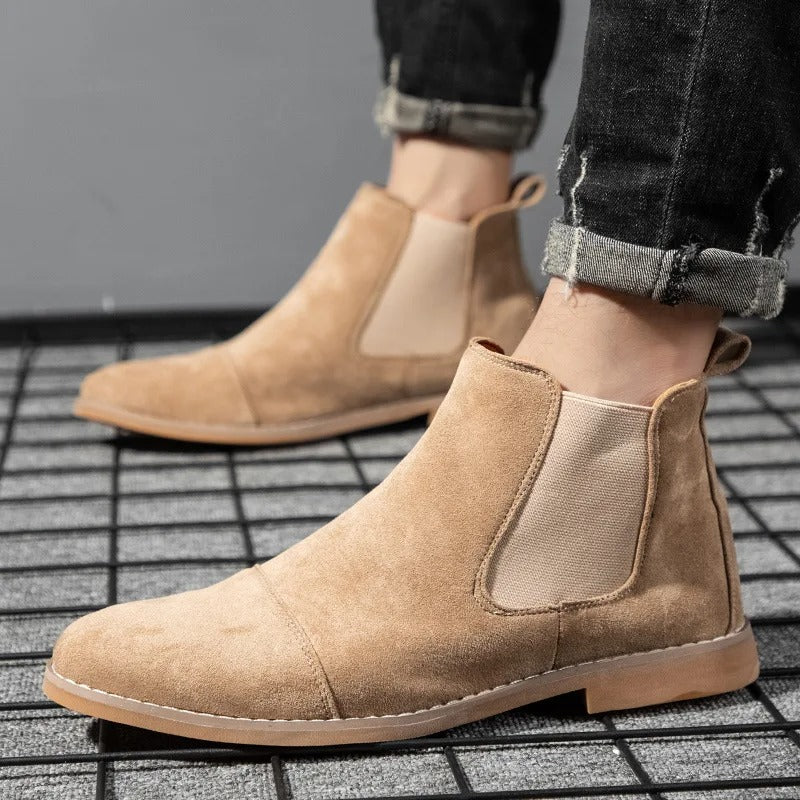 Vegan Suede Chelsea Boots | Non-Slip Sole