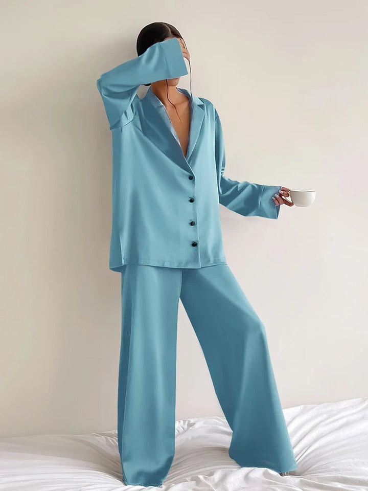 Silky Oversized Pajama Set | Elegant Loungewear