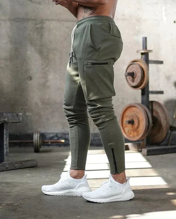 Athletic Cargo Joggers | Stretch Fabric & Zipper Pockets