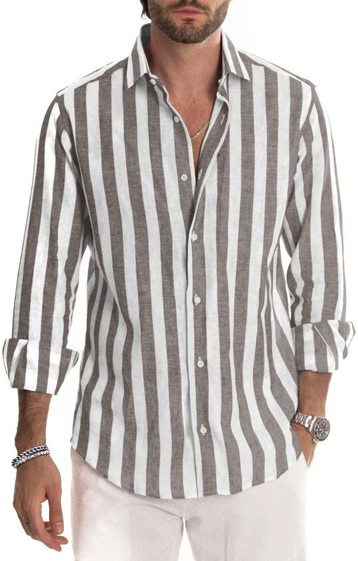 Men's Striped Button-Up Shirt | Relaxed Fit