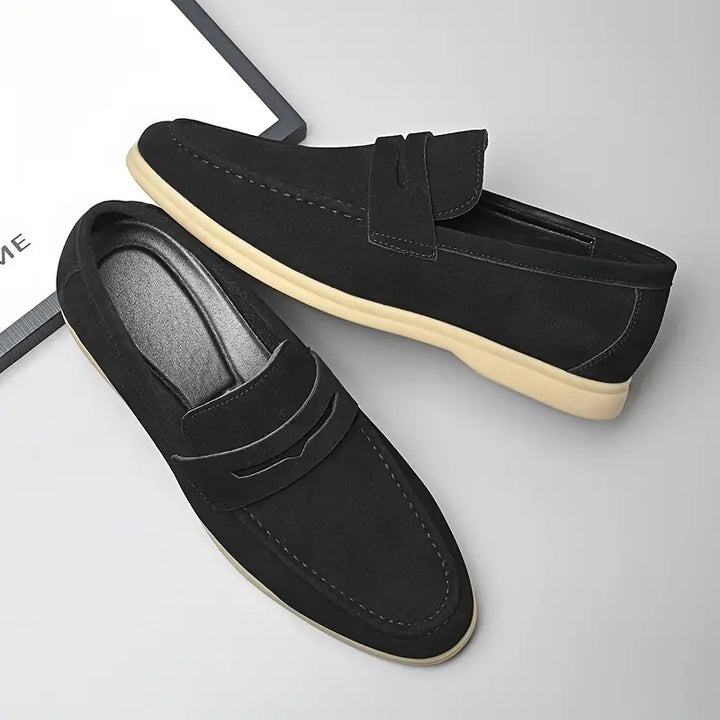 Vegan Suede Loafers | Contrast Sole Design