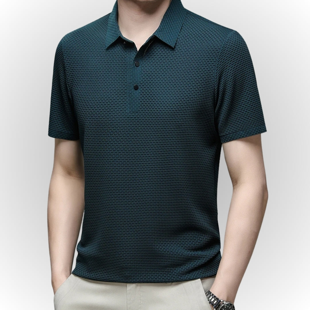 Luxury Textured Polo Shirt | Breathable & Soft