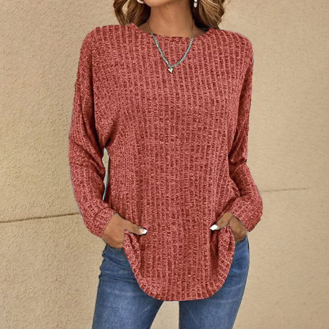 Astrid | Women's Ribbed Knit Crew Neck Long Sleeve Jumper