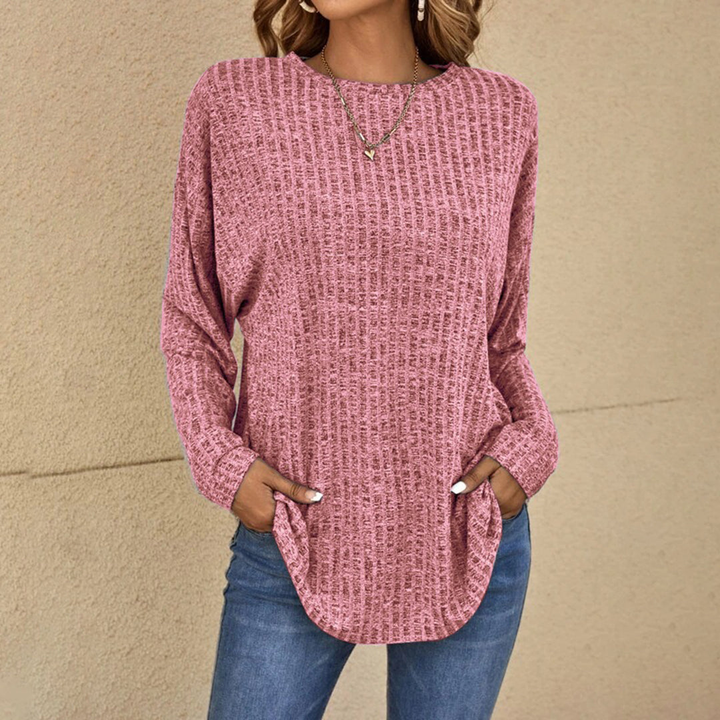 Astrid | Women's Ribbed Knit Crew Neck Long Sleeve Jumper