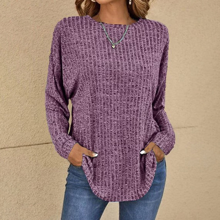 Astrid | Women's Ribbed Knit Crew Neck Long Sleeve Jumper