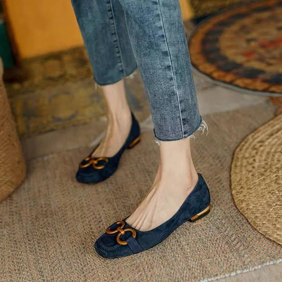 Beatrix | Women's Leather Horsebit Square-Toe Block Heel Loafers