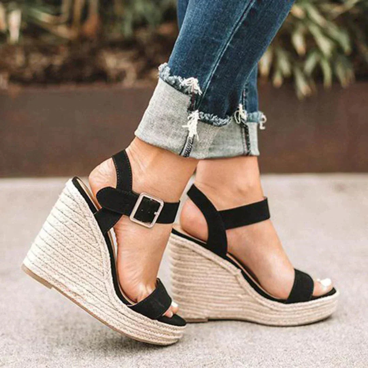 Blythe | Women's Suede Heel Open-Toe Espadrille Wedge Sandals