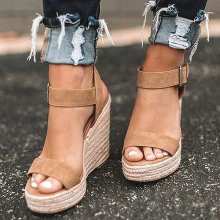 Blythe | Women's Suede Heel Open-Toe Espadrille Wedge Sandals