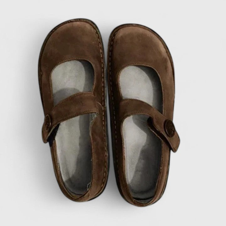 Blythe | Women's Suede Orthopaedic Mary Jane Flats