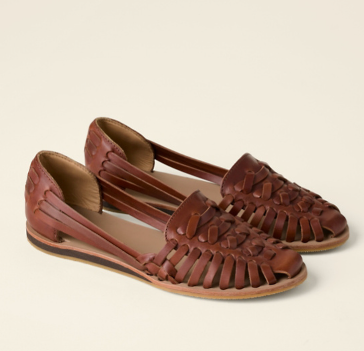 Calla | Women's Leather Woven Huarache Flat Sandals