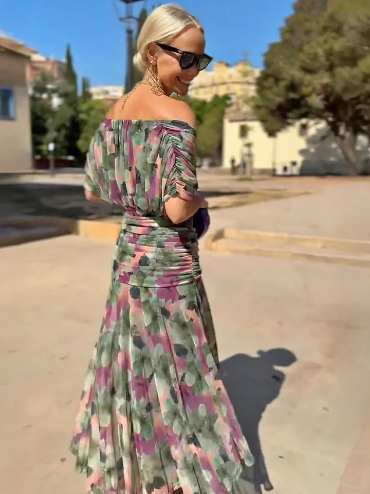 Céleste | Women's Chiffon Wrap V-Neck Maxi Dress Elegant