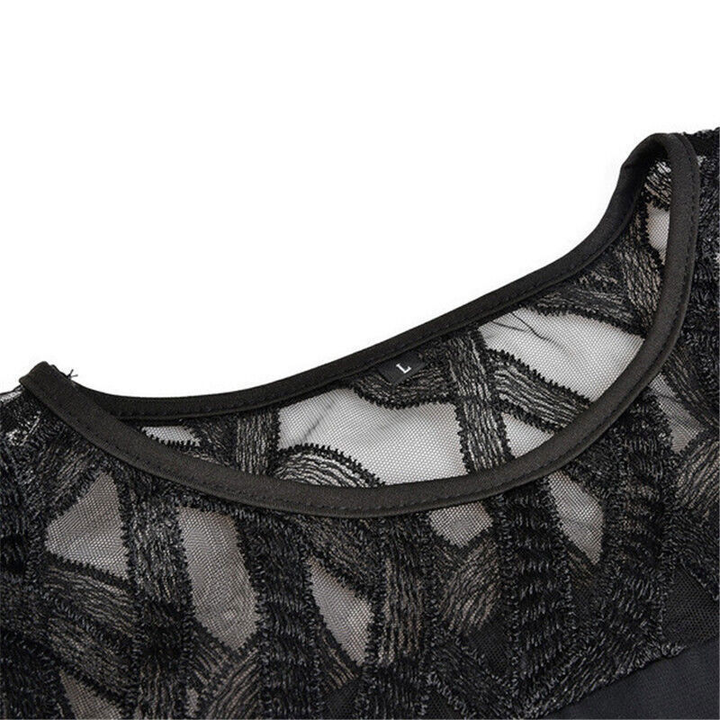 Corinna | Women's Chiffon Lace-Trim Layered Midi Dress Elegant