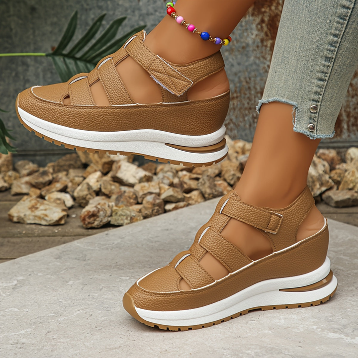 Cosima | Women's Leather Caged Platform Sport Sandals