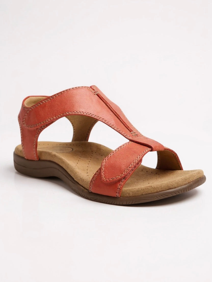 Daven | Women's Leather Arch-Support Velcro T-Bar Sandals