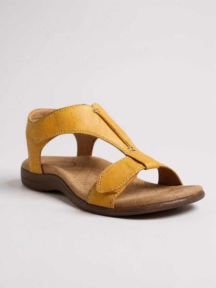 Daven | Women's Leather Arch-Support Velcro T-Bar Sandals