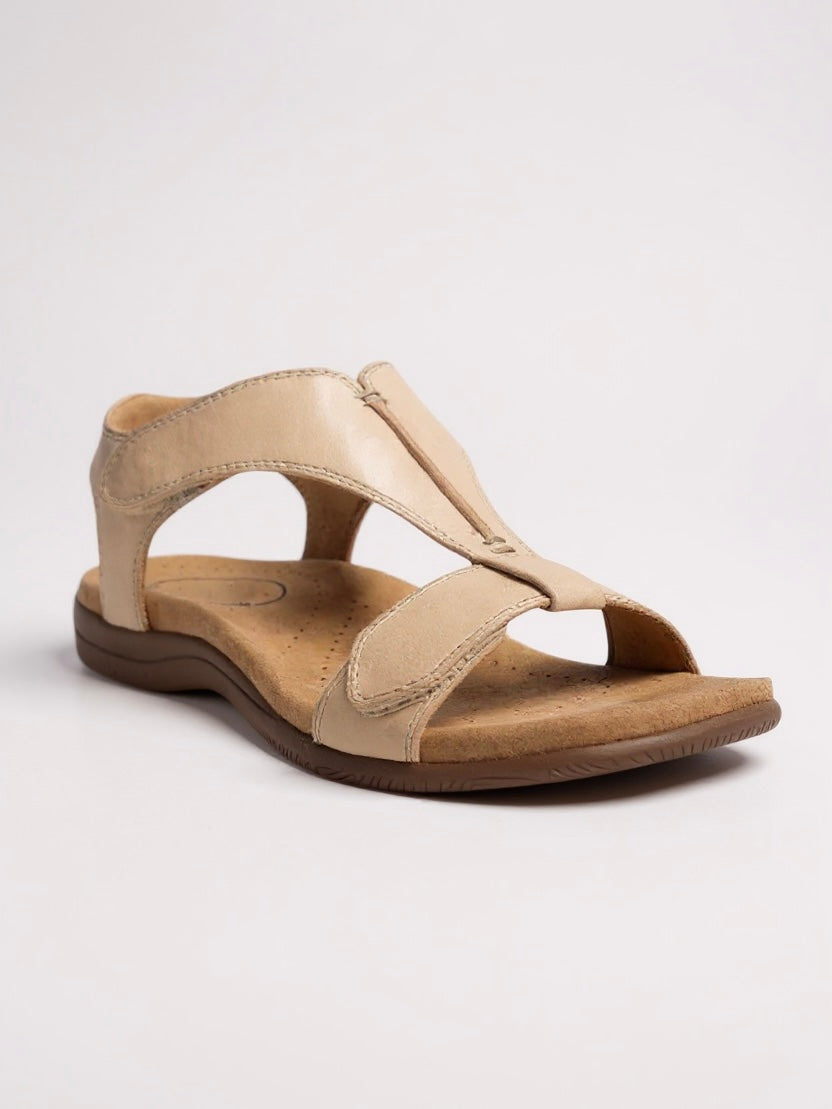 Daven | Women's Leather Arch-Support Velcro T-Bar Sandals
