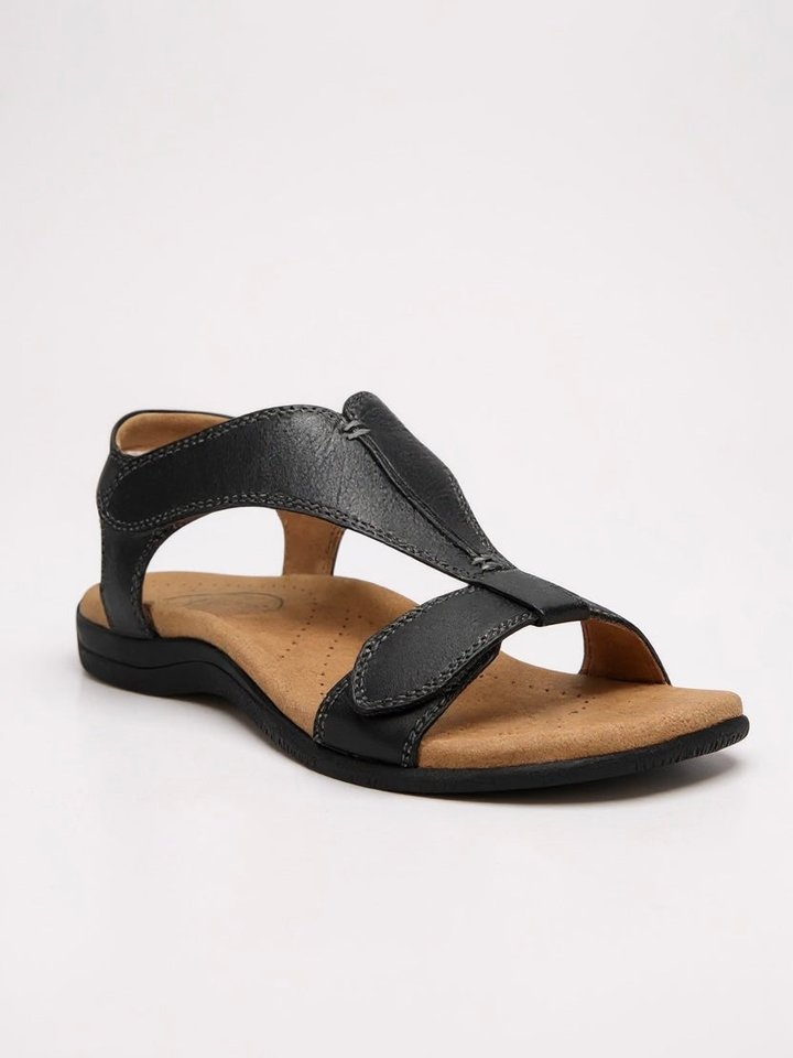 Daven | Women's Leather Arch-Support Velcro T-Bar Sandals