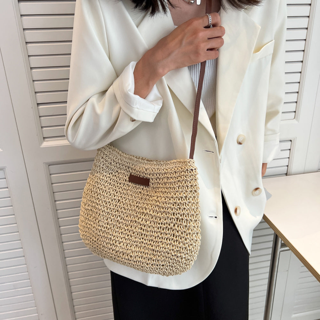 Delphine | Women's Woven Straw Crossbody Shoulder Bag