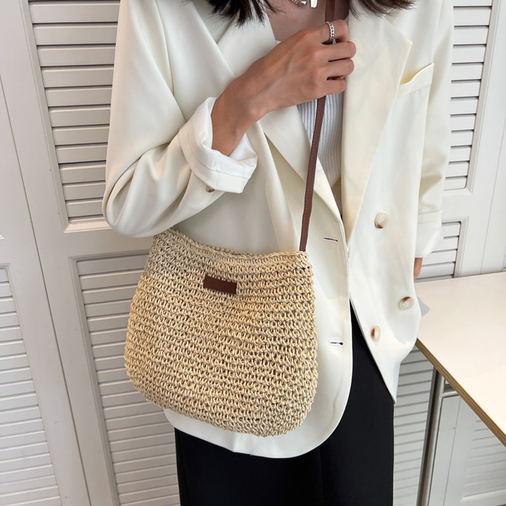 Delphine | Women's Woven Straw Crossbody Shoulder Bag