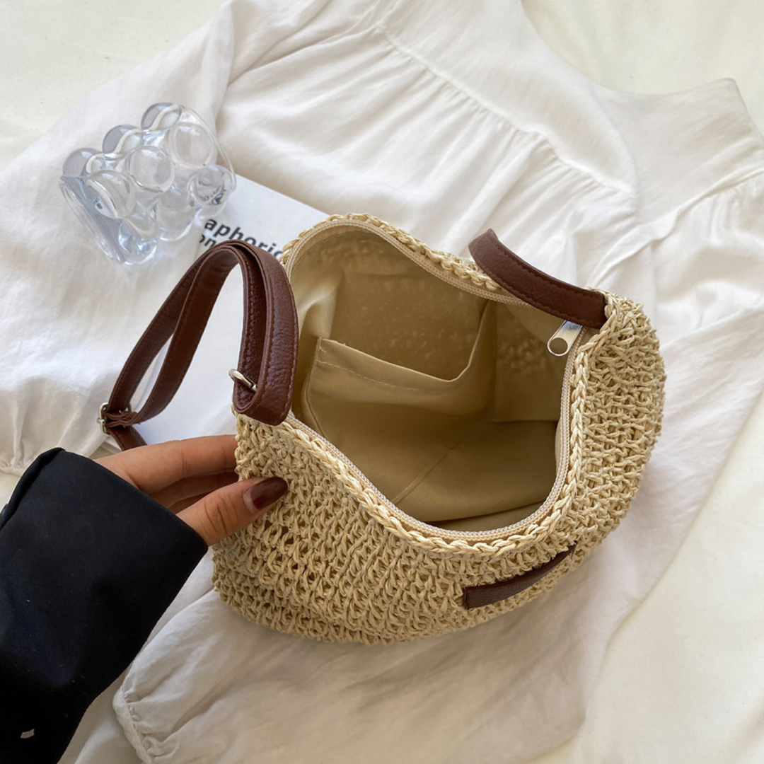 Delphine | Women's Woven Straw Crossbody Shoulder Bag